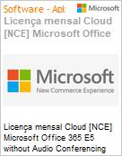 Licena mensal Cloud [CSP NCE] Microsoft Office 365 E5 without Audio Conferencing (NCE COM MTH) Mensal  (Figura somente ilustrativa, no representa o produto real)