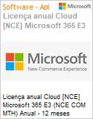 Licena anual [CSP NCE] Microsoft 365 E3 (NCE COM MTH) Anual - 12 meses  (Figura somente ilustrativa, no representa o produto real)