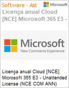Licena anual Cloud [CSP NCE] Microsoft 365 E3 - Unattended License (NCE COM ANN) Anual  (Figura somente ilustrativa, no representa o produto real)