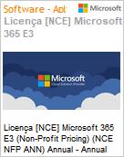 Licena [NCE] Microsoft 365 E3 (Non-Profit Pricing) (NCE NFP ANN) Annual - Annual  (Figura somente ilustrativa, no representa o produto real)