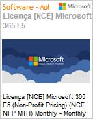 Licena [NCE] Microsoft 365 E5 (Non-Profit Pricing) (NCE NFP MTH) Monthly - Monthly  (Figura somente ilustrativa, no representa o produto real)