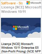 Licena [NCE] Microsoft Windows 10/11 Enterprise E5 (Non-Profit Pricing) (NCE NFP MTH) Monthly - Monthly  (Figura somente ilustrativa, no representa o produto real)