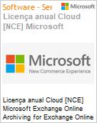 Licena anual Cloud [CSP NCE] Microsoft Exchange Online Archiving for Exchange Online (NCE COM MTH) Anual - 12 meses  (Figura somente ilustrativa, no representa o produto real)