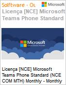 Licena [NCE] Microsoft Teams Phone Standard (NCE COM MTH) Monthly - Monthly  (Figura somente ilustrativa, no representa o produto real)