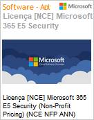 Licena [NCE] Microsoft 365 E5 Security (Non-Profit Pricing) (NCE NFP ANN) Annual - Annual  (Figura somente ilustrativa, no representa o produto real)