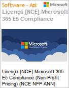 Licena [NCE] Microsoft 365 E5 Compliance (Non-Profit Pricing) (NCE NFP ANN) Annual - Annual  (Figura somente ilustrativa, no representa o produto real)