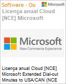 Licena anual Cloud [CSP NCE] Microsoft Extended Dial-out Minutes to USA/CAN (NCE COM MTH) Anual - 12 meses  (Figura somente ilustrativa, no representa o produto real)