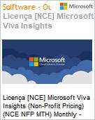 Licena [NCE] Microsoft Viva Insights (Non-Profit Pricing) (NCE NFP MTH) Monthly - Monthly  (Figura somente ilustrativa, no representa o produto real)