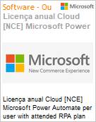 Licena anual Cloud [CSP NCE] Microsoft Power Automate per user with attended RPA plan (NCE COM MTH) Anual - 12 meses  (Figura somente ilustrativa, no representa o produto real)