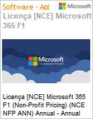 Licena [NCE] Microsoft 365 F1 (Non-Profit Pricing) (NCE NFP ANN) Annual - Annual  (Figura somente ilustrativa, no representa o produto real)