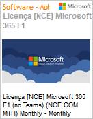 Licena [NCE] Microsoft 365 F1 (no Teams) (NCE COM MTH) Monthly - Monthly  (Figura somente ilustrativa, no representa o produto real)