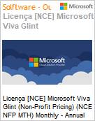 Licena [NCE] Microsoft Viva Glint (Non-Profit Pricing) (NCE NFP MTH) Monthly - Annual  (Figura somente ilustrativa, no representa o produto real)