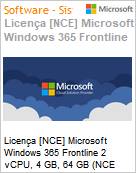 Licena [NCE] Microsoft Windows 365 Frontline 2 vCPU, 4 GB, 64 GB (NCE COM MTH) Monthly - Monthly  (Figura somente ilustrativa, no representa o produto real)