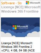 Licena [NCE] Microsoft Windows 365 Frontline 2 vCPU, 4 GB, 64 GB (NCE COM ANN) Annual - Annual  (Figura somente ilustrativa, no representa o produto real)