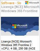 Licena [NCE] Microsoft Windows 365 Frontline 2 vCPU, 4 GB, 256 GB (NCE COM MTH) Monthly - Monthly  (Figura somente ilustrativa, no representa o produto real)