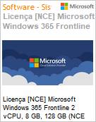 Licena [NCE] Microsoft Windows 365 Frontline 2 vCPU, 8 GB, 128 GB (NCE COM MTH) Monthly - Monthly  (Figura somente ilustrativa, no representa o produto real)