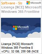 Licena [NCE] Microsoft Windows 365 Frontline 8 vCPU, 32 GB, 256 GB (NCE COM MTH) Monthly - Monthly  (Figura somente ilustrativa, no representa o produto real)