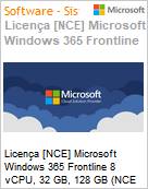 Licena [NCE] Microsoft Windows 365 Frontline 8 vCPU, 32 GB, 128 GB (NCE COM MTH) Monthly - Monthly  (Figura somente ilustrativa, no representa o produto real)