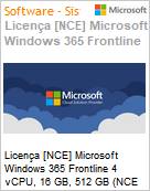 Licena [NCE] Microsoft Windows 365 Frontline 4 vCPU, 16 GB, 512 GB (NCE COM ANN) Annual - Annual  (Figura somente ilustrativa, no representa o produto real)