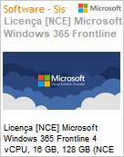 Licena [NCE] Microsoft Windows 365 Frontline 4 vCPU, 16 GB, 128 GB (NCE COM ANN) Annual - Annual  (Figura somente ilustrativa, no representa o produto real)
