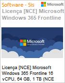 Licena [NCE] Microsoft Windows 365 Frontline 16 vCPU, 64 GB, 1 TB (NCE COM MTH) Monthly - Annual  (Figura somente ilustrativa, no representa o produto real)