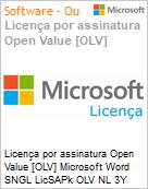 Licena por assinatura Open Value [OLV] Microsoft Word SNGL LicSAPk OLV NL 3Y AqY1 Acdmc [Educacional] AP Additional Product Non-Specific 3 Year(s) Acquired year 1 (Figura somente ilustrativa, no representa o produto real)