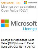 Licena por assinatura Open Value [OLV] Microsoft Excel SLng LSA OLV NL 1Y Aq Y2 Academic AP Additional Product Non-Specific 1 Year(s) Acquired year 2 (Figura somente ilustrativa, no representa o produto real)