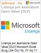 Licena por assinatura Open Value [OLV] Microsoft Excel SLng LSA OLV NL 3Y Aq Y1 Academic AP Additional Product Non-Specific 3 Year(s) Acquired year 1 (Figura somente ilustrativa, no representa o produto real)