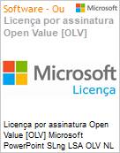 Licena por assinatura Open Value [OLV] Microsoft PowerPoint SLng LSA OLV NL 1Y Aq Y2 Academic AP Additional Product Non-Specific 1 Year(s) Acquired year 2 (Figura somente ilustrativa, no representa o produto real)