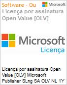 Licena por assinatura Open Value [OLV] Microsoft Publisher SLng SA OLV NL 1Y Aq Y1 AP Additional Product Non-Specific 1 Year(s) Acquired year 1 (Figura somente ilustrativa, no representa o produto real)