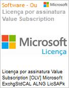Licena por assinatura Value Subscription [OLV] Microsoft ExchgStdCAL ALNG LicSAPk OLV NL 1Y Acdmc [Educacional] Stdnt DvcCAL Additional Product Non-Specific 1 Year(s) Non-Specific (Figura somente ilustrativa, no representa o produto real)