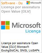 Licena por assinatura Open Value [OLV] Microsoft ExchgStdCAL SNGL LicSAPk OLV NL 1Y AqY1 Acdmc [Educacional] AP UsrCAL Additional Product Non-Specific 1 Year(s) Acquired year 1 (Figura somente ilustrativa, no representa o produto real)