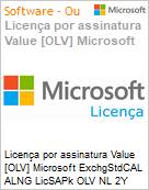 Licena por assinatura Value [OLV] Microsoft ExchgStdCAL ALNG LicSAPk OLV NL 2Y AqY2 Acdmc [Educacional] AP Stdnt DvcCAL Additional Product Non-Specific 2 Year(s) Acquired year 2 (Figura somente ilustrativa, no representa o produto real)