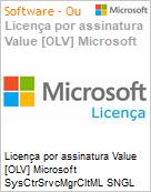 Licena por assinatura Value [OLV] Microsoft SysCtrSrvcMgrCltML SNGL LicSAPk OLV NL 1Y AqY3 Acdmc [Educacional] AP PerOSE Additional Product Non-Specific 1 Year(s) Acquired year 3 (Figura somente ilustrativa, no representa o produto real)