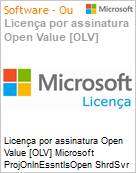 Licena por assinatura Open Value [OLV] Microsoft ProjOnlnEssntlsOpen ShrdSvr SNGL SubsVL OLV NL 1Mth AP Additional Product Non-Specific 1 Month(s) Non-Specific (Figura somente ilustrativa, no representa o produto real)