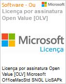 Licena por assinatura Open Value [OLV] Microsoft OfficeMacStd SNGL LicSAPk OLV NL 1Y AqY2 Acdmc [Educacional] AP Additional Product Non-Specific 1 Year(s) Acquired year 2 (Figura somente ilustrativa, no representa o produto real)