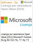 Licena por assinatura Open Value [OLV] Microsoft Outlook SLng SA OLV NL 1Y Aq Y3 Academic AP Additional Product Non-Specific 1 Year(s) Acquired year 3 (Figura somente ilustrativa, no representa o produto real)