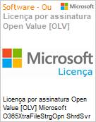Licena por assinatura Open Value [OLV] Microsoft O365XtraFileStrgOpn ShrdSvr SNGL SubsVL OLV NL 1Mth AP AddOn Additional Product Non-Specific 1 Month(s) Non-Specific (Figura somente ilustrativa, no representa o produto real)