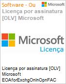 Licena por assinatura [OLV] Microsoft EOAforExchgOnlnOpnFAC ShrdSvr SNGL SubsVL OLV NL 1Mth Acdmc [Educacional] AP AddOn Additional Product Non-Specific 1 Month(s) Non-Specific (Figura somente ilustrativa, no representa o produto real)