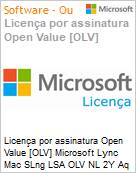 Licena por assinatura Open Value [OLV] Microsoft Lync Mac SLng LSA OLV NL 2Y Aq Y2 AP Additional Product Non-Specific 2 Year(s) Acquired year 2 (Figura somente ilustrativa, no representa o produto real)