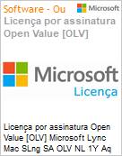 Licena por assinatura Open Value [OLV] Microsoft Lync Mac SLng SA OLV NL 1Y Aq Y2 Academic AP Additional Product Non-Specific 1 Year(s) Acquired year 2 (Figura somente ilustrativa, no representa o produto real)