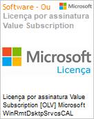Licena por assinatura Value Subscription [OLV] Microsoft WinRmtDsktpSrvcsCAL ALNG LicSAPk OLV NL 1Y Acdmc Stdnt DvcCAL Additional Product Non-Specific 1 Year(s) Non-Specific (Figura somente ilustrativa, no representa o produto real)