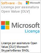Licena por assinatura Open Value [OLV] Microsoft SkypeforBsnss SNGL LicSAPk OLV NL 1Y AqY1 AP Additional Product Non-Specific 1 Year(s) Acquired year 1 (Figura somente ilustrativa, no representa o produto real)