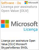 Licena por assinatura Open Value [OLV] Microsoft SkypeforBsnss SNGL LicSAPk OLV NL 1Y AqY3 AP Additional Product Non-Specific 1 Year(s) Acquired year 3 (Figura somente ilustrativa, no representa o produto real)