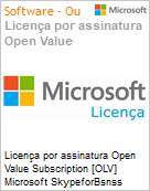 Licena por assinatura Open Value Subscription [OLV] Microsoft SkypeforBsnss ALNG LicSAPk OLV F 1Y Acdmc [Educacional] AP Additional Product F 1 Year(s) Non-Specific (Figura somente ilustrativa, no representa o produto real)