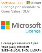 Licena por assinatura Open Value [OLV] Microsoft SfBSvrStdCAL SNGL LicSAPk OLV NL 2Y AqY2 AP DvcCAL Additional Product Non-Specific 2 Year(s) Acquired year 2 (Figura somente ilustrativa, no representa o produto real)