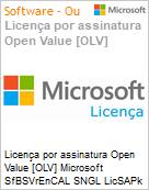 Licena por assinatura Open Value [OLV] Microsoft SfBSVrEnCAL SNGL LicSAPk OLV NL 1Y AqY2 Acdmc [Educacional] AP UsrCAL Additional Product Non-Specific 1 Year(s) Acquired year 2 (Figura somente ilustrativa, no representa o produto real)
