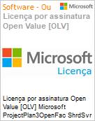 Licena por assinatura Open Value [OLV] Microsoft ProjectPlan3OpenFac ShrdSvr SNGL SubsVL OLV NL 1Mth Acdmc [Educacional] AP Additional Product Non-Specific 1 Month(s) Non-Specific (Figura somente ilustrativa, no representa o produto real)