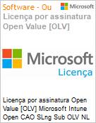 Licena por assinatura Open Value [OLV] Microsoft Intune Open CAO SLng Sub OLV NL 1M AP Additional Product Non-Specific 1 Month(s) Non-Specific (Figura somente ilustrativa, no representa o produto real)