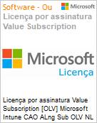 Licena por assinatura Value Subscription [OLV] Microsoft Intune CAO ALng Sub OLV NL 1M Academic Student Renewal Only Additional Product Non-Specific 1 Month(s) Non-Specific (Figura somente ilustrativa, no representa o produto real)